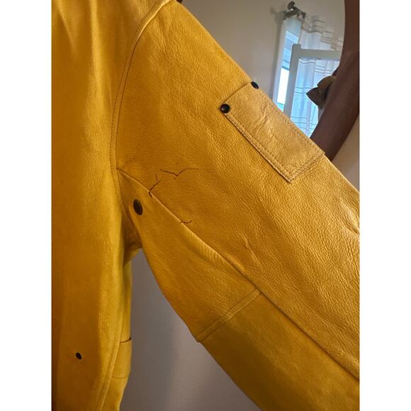 Steiner Leather Welding Jacket Yellow Heavy Duty Workwear Large - Picture 4 of 8